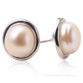 WSEHR04344W vintage real pink freshwater pearl earrings